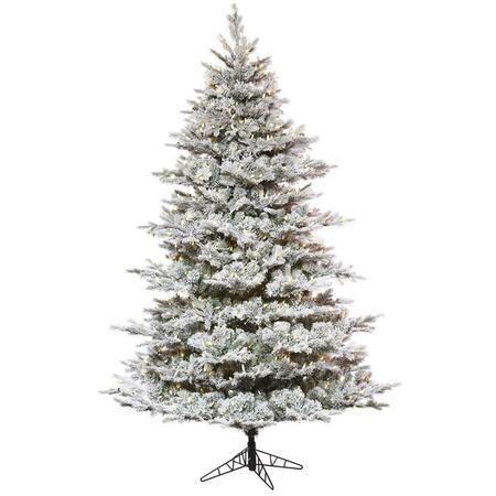 VICKERMAN 10 ft. x 74 in. Flocked Kiana Christmas Tree with 1200 Warm White K173386LED